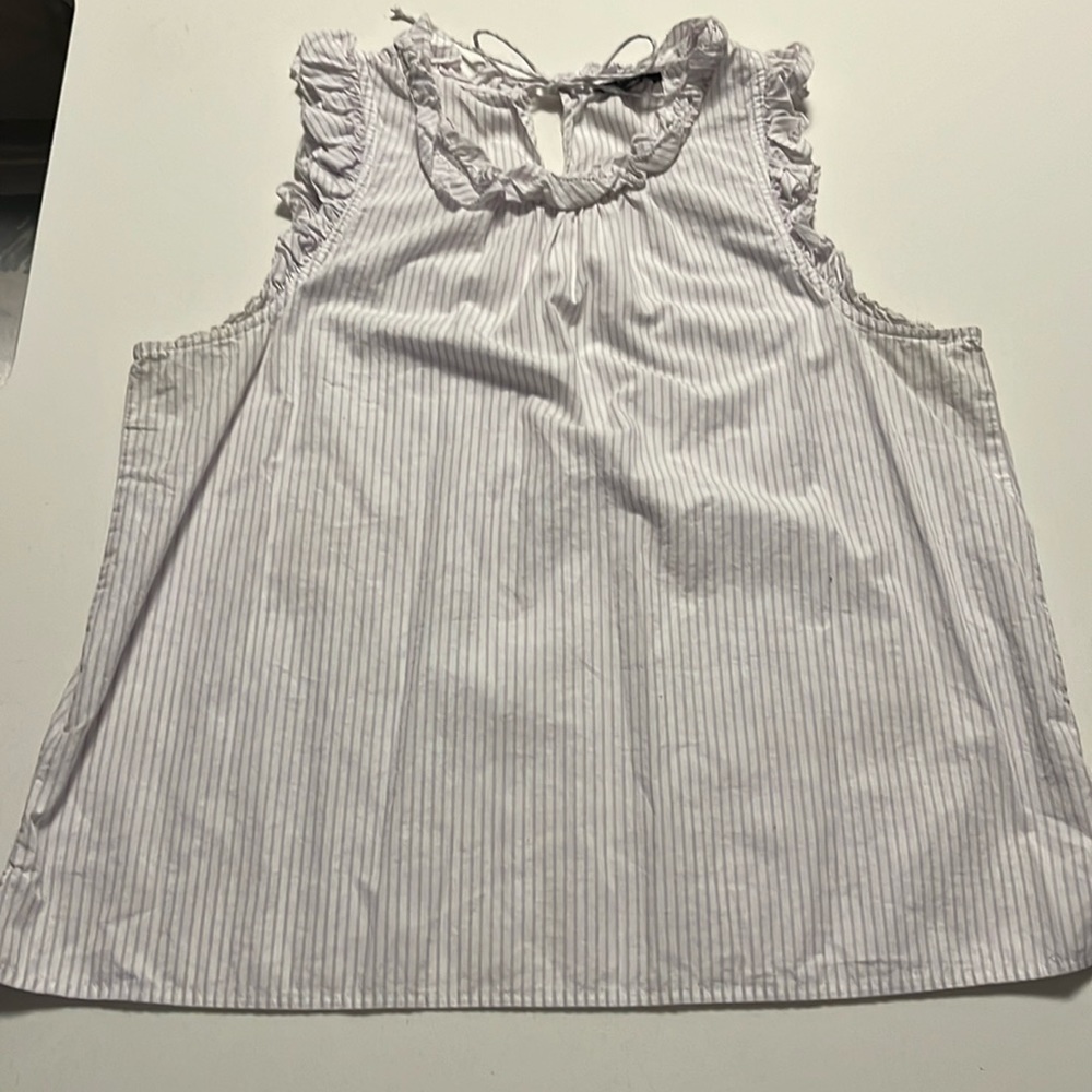 J crew tank light purple vertical lines